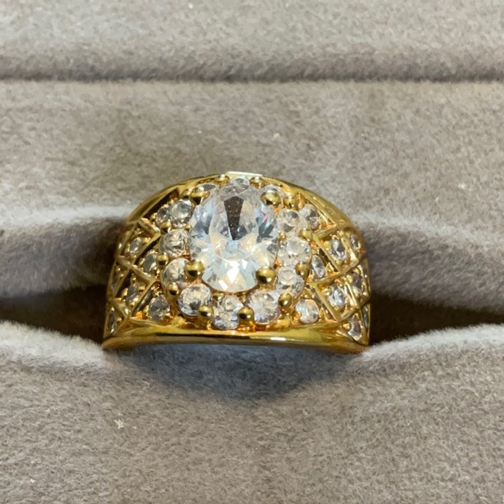 Gold plated sterling silver with multiple cz